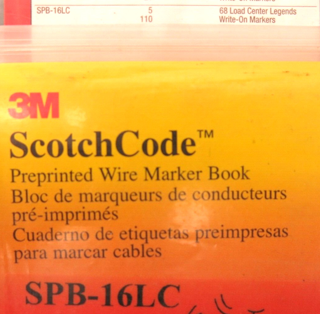 Electeicians tape 3M LABLES SCSP-16LC. ELECTRICAL PANEL MARKER BOOKS. (2 PACK)