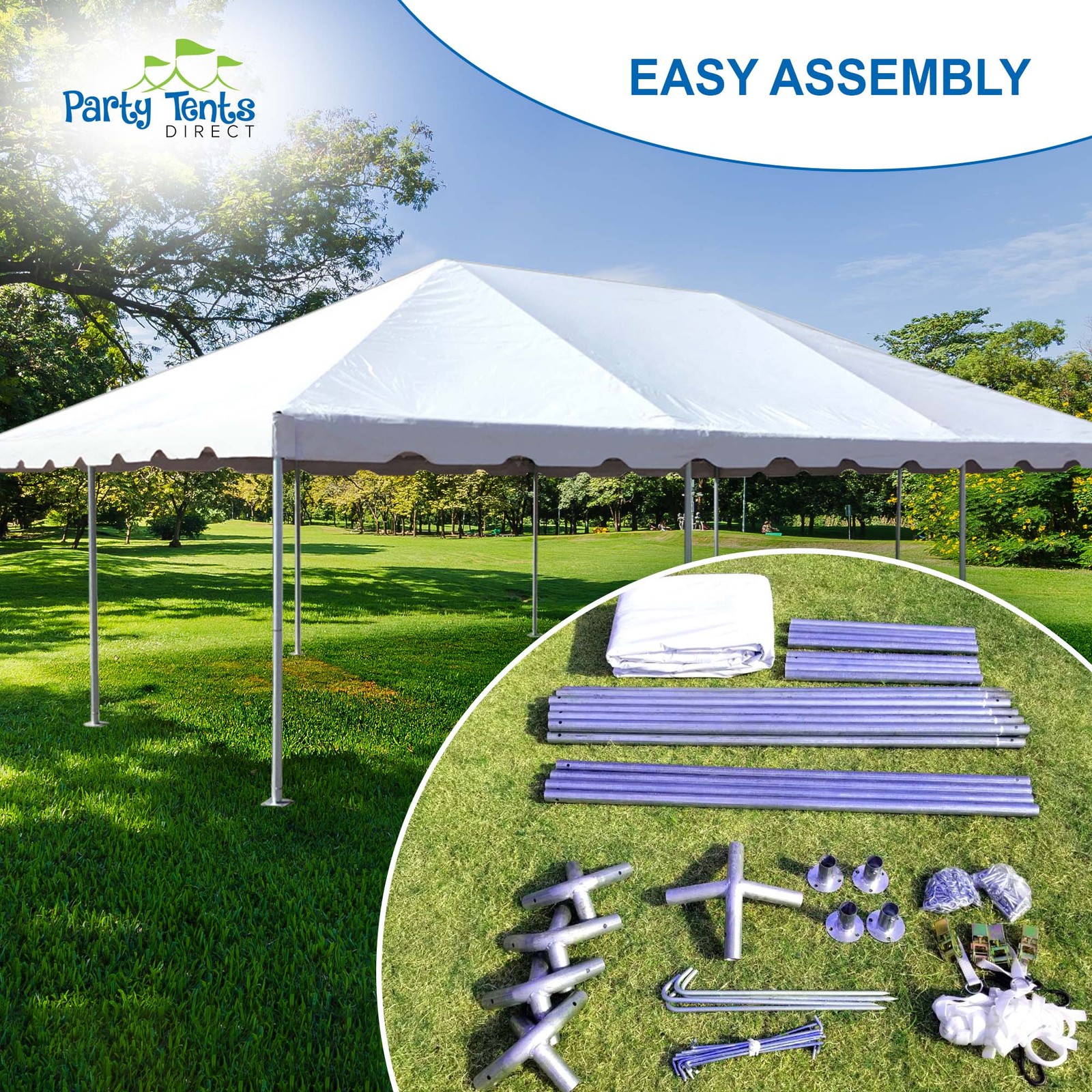 20 x 40 Canopy Party Tent White Commercial Backyard Event Gazebo with Frame