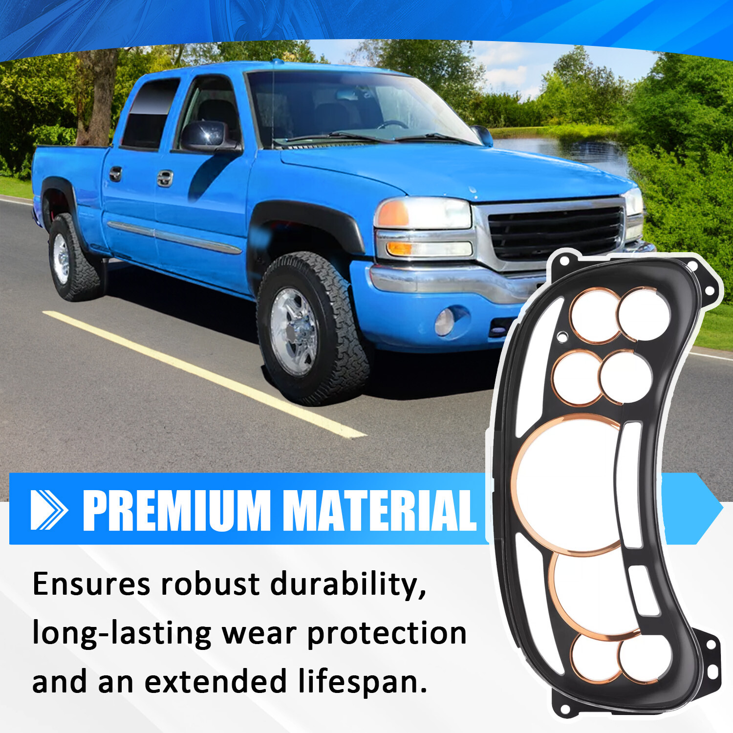 Chrome Instrument Cluster Lens Cover For Tahoe Suburban Sierra Silverado 03-2007