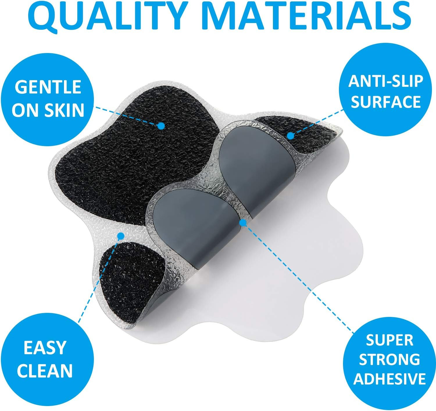 20 Pcs Non Slip Bathtub Stickers Shower Floor Sticker Safety Adhesive Paw Decals