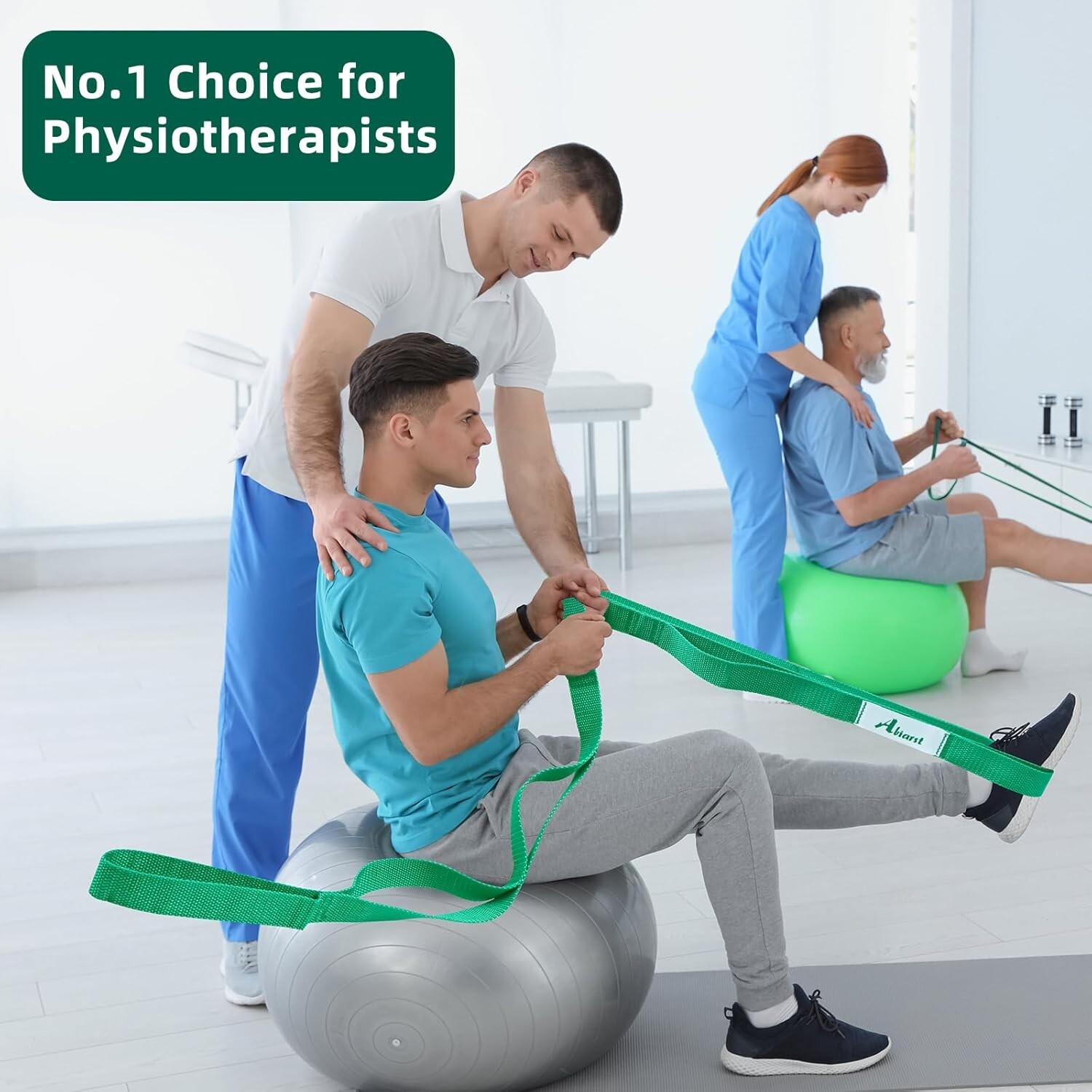 Stretching Strap Yoga Straps for Physical Therapy, 10 Loops Non-Elastic Stret...