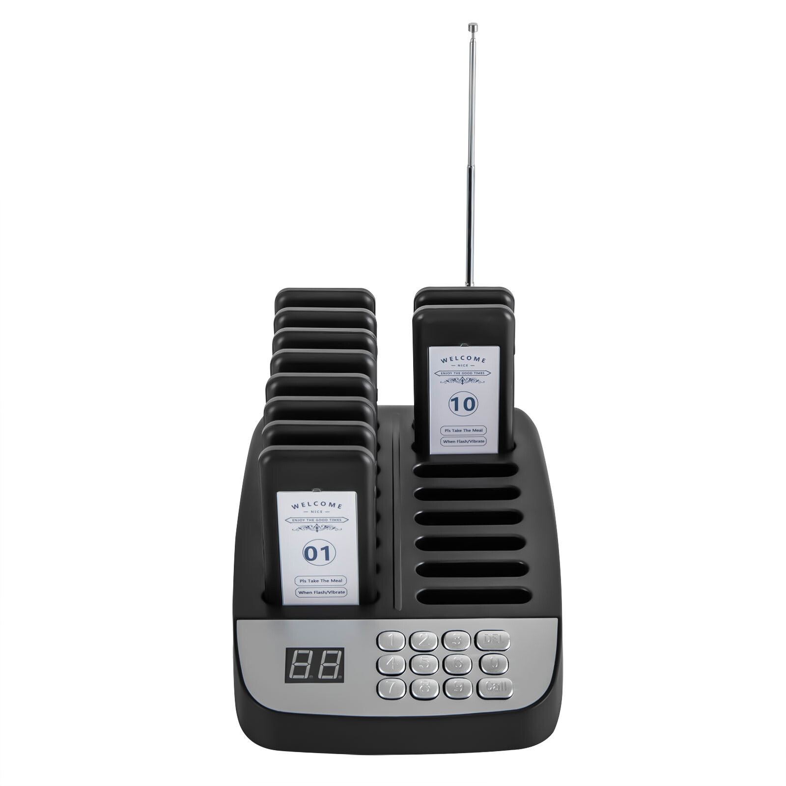 Restaurant Pager System 10 Pagers Wireless Calling System Set for Church Nurse