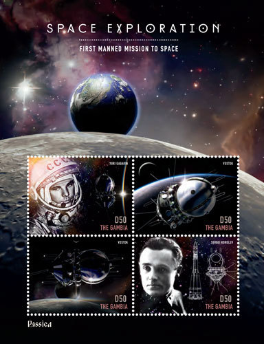 Gambia 2014 - Rossica Space Exploration - Sheet of 4 Stamps - Scott #3592 - MNH