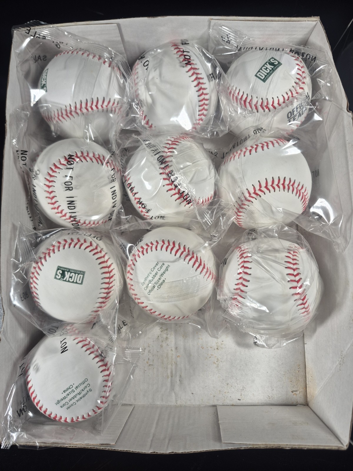 10 Dicks Sporting Goods Synthetic Leather Peactice Baseballs Still In Plastic...