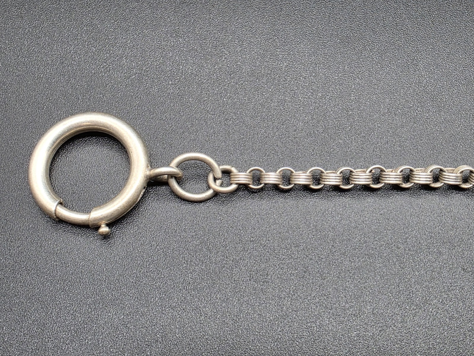 Antique Belle Époque Silver 800 Pocket Watch Chain Albertina France c1900