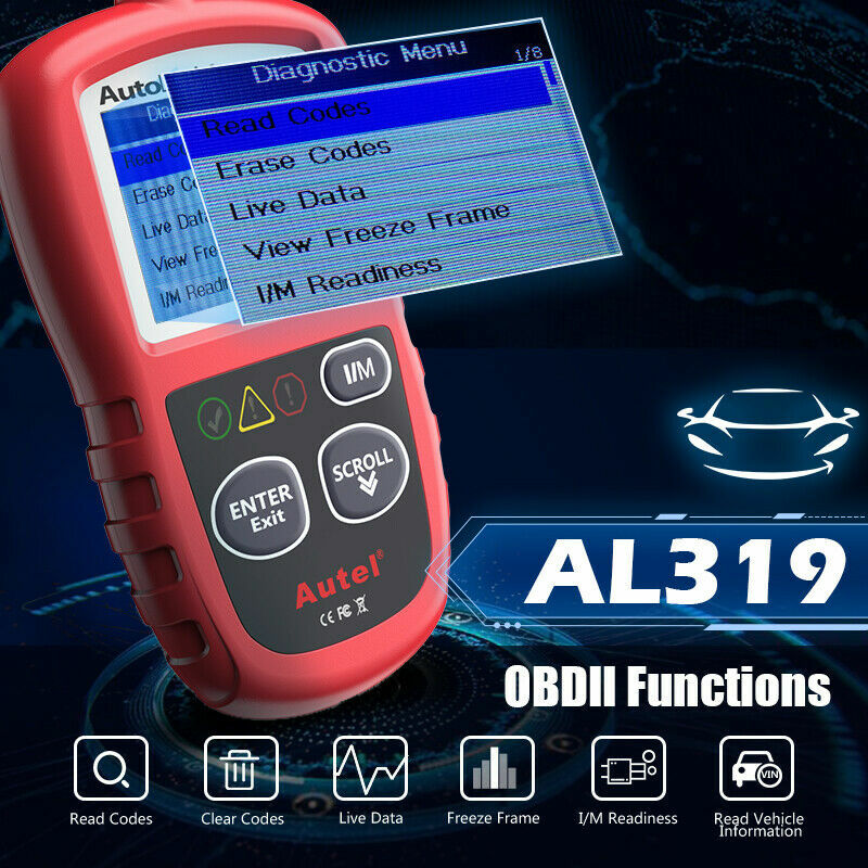 Autel Autolink AL319 OBD2 CAN OBDII Auto Car Code Reader Diagnostic Scanner Tool