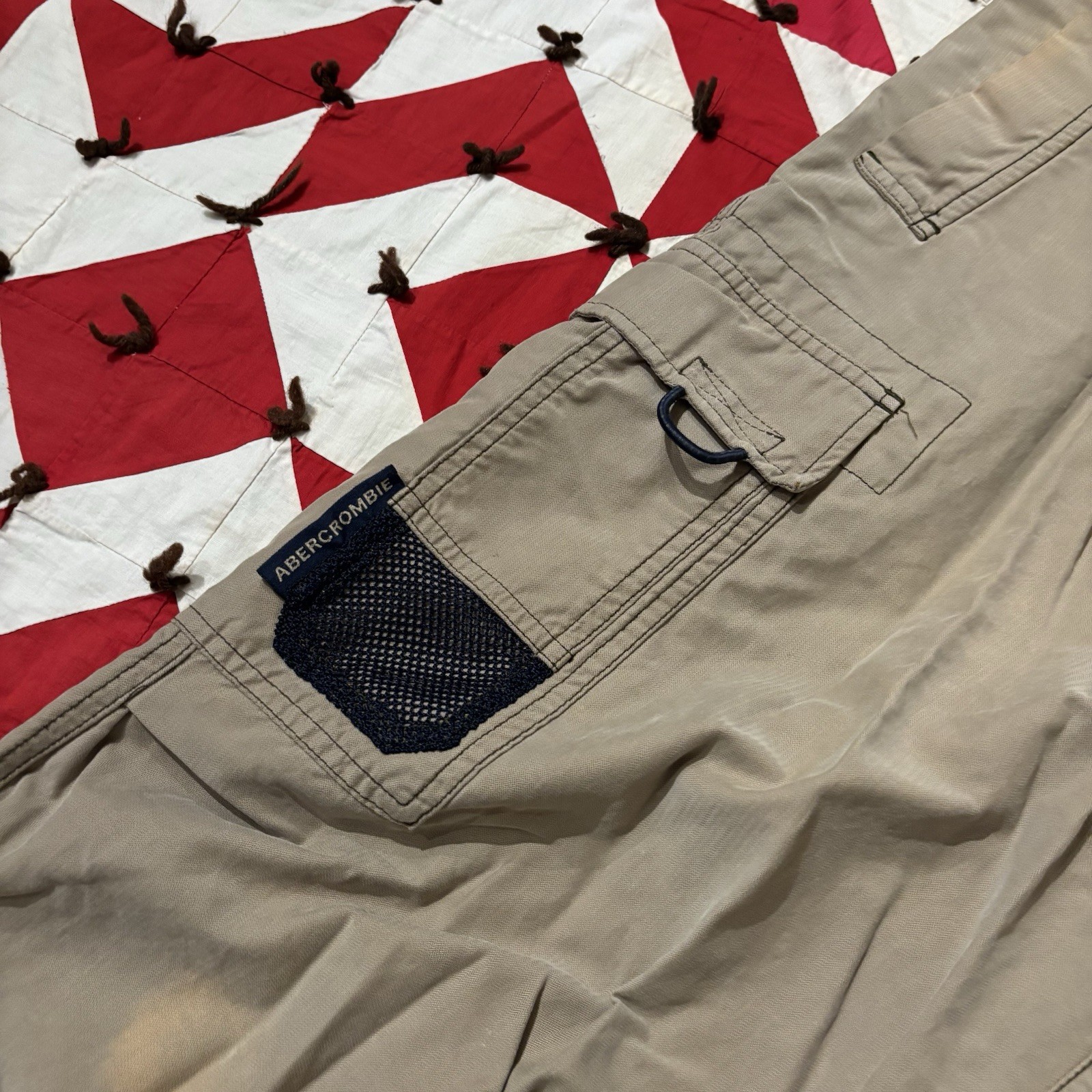 Vintage Y2K Abercrombie And Fitch Beige Cargo Pants Mens As Is Worn