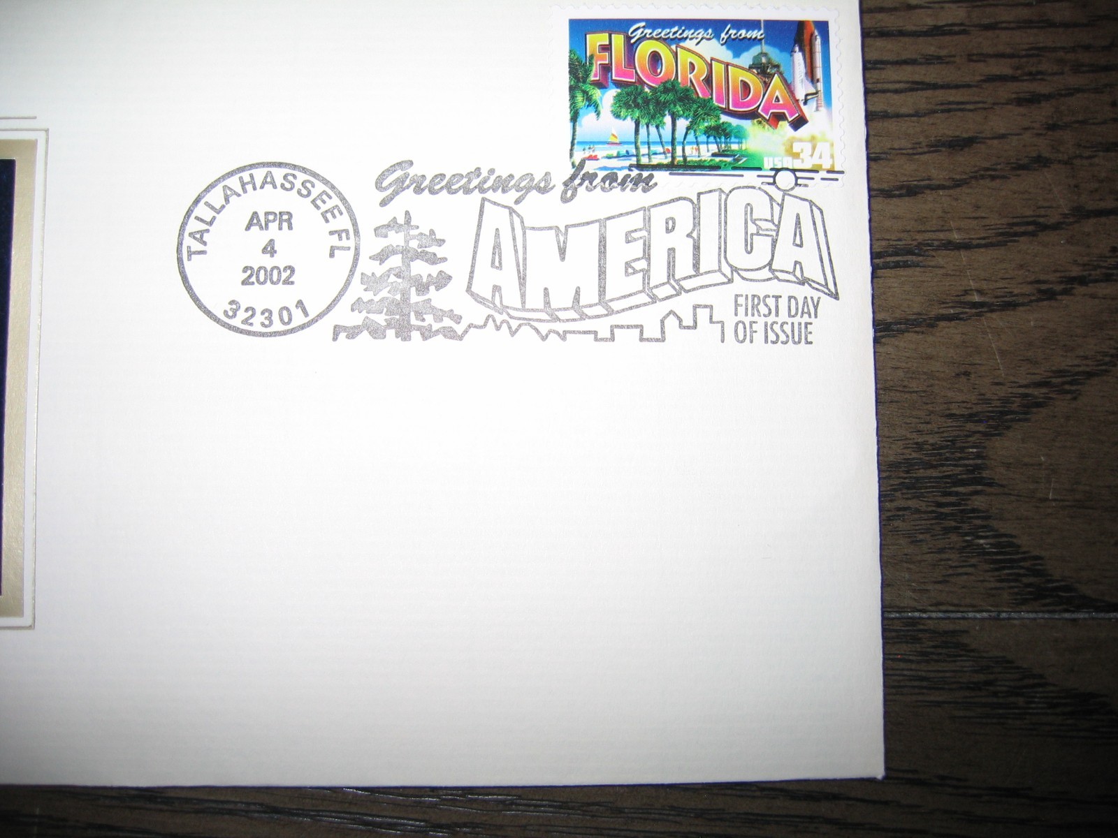 2002 FLORIDA Greetings From America replica Gold Stamp Golden COVER