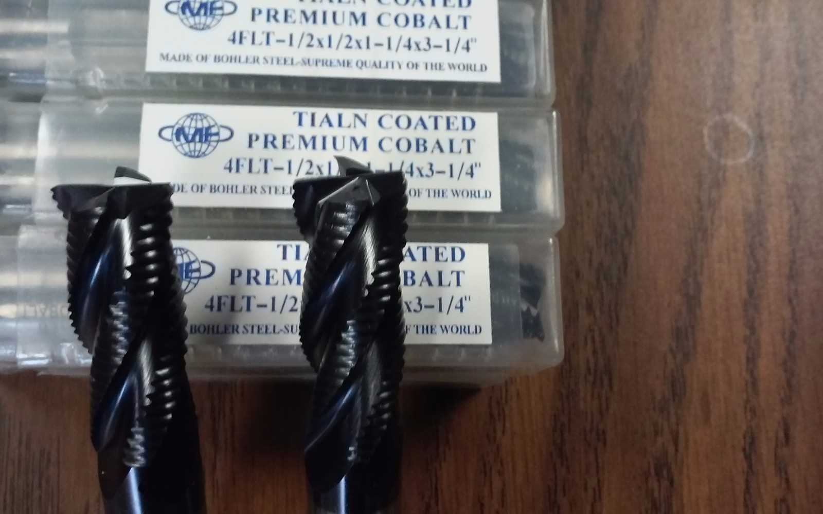 1/2" M42 cobalt roughing end mills Tialn coated 10pc for $139.00 free ship-new