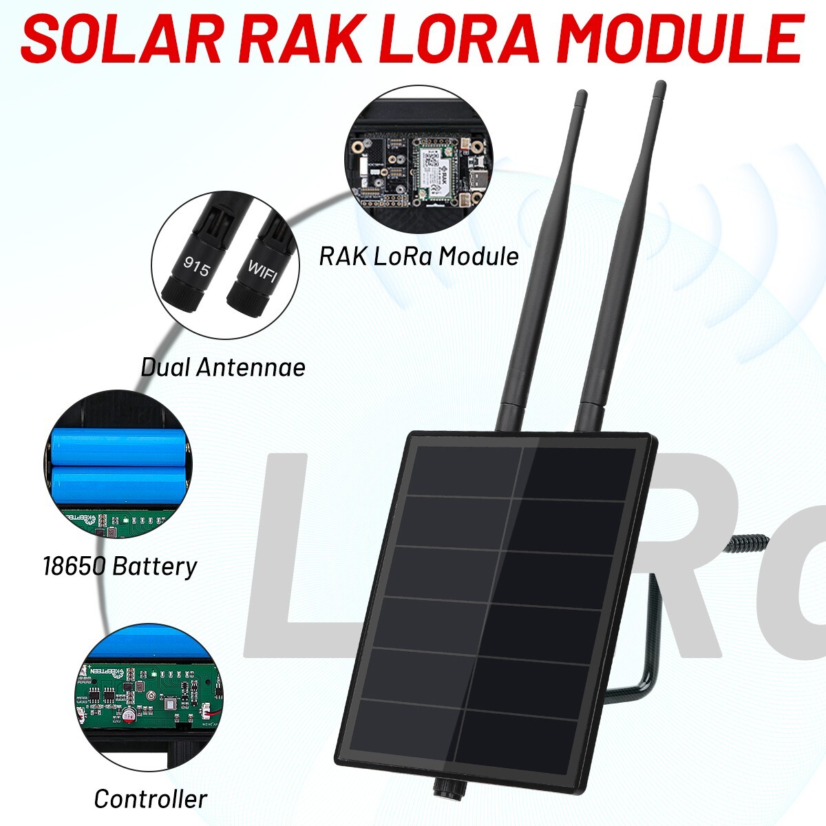 D5 Solar Lora Node Repeater for Meshtastic Radio Solar Panel Wisblock RAK4631