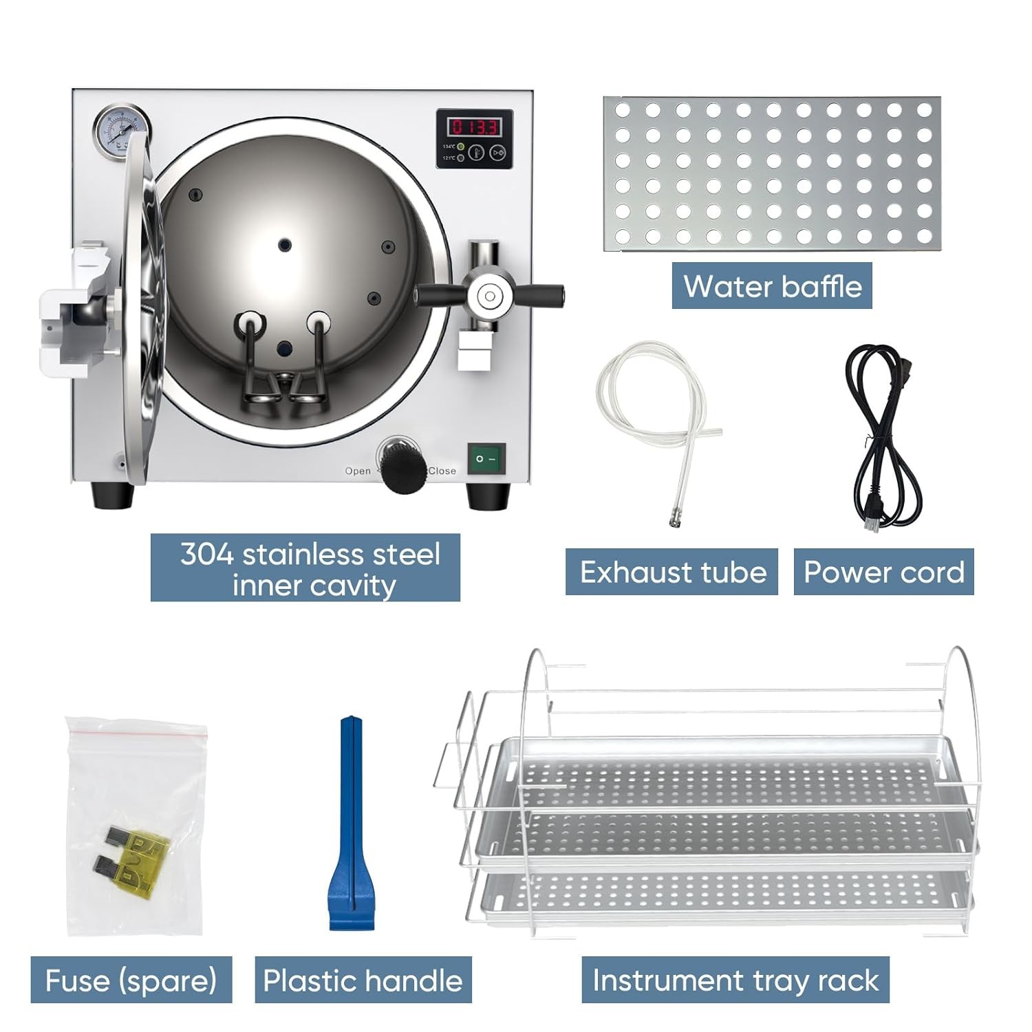 GOYOJO 18L Autoclave Sterilizer Tabletop Machine for Tattoo Dental Beauty Salon