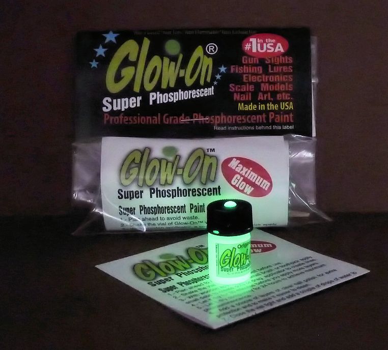 Glow-On ORIGINAL Glow Paint For Gun Sights, Fishing Lures 2.3 ml Vial. Bright!