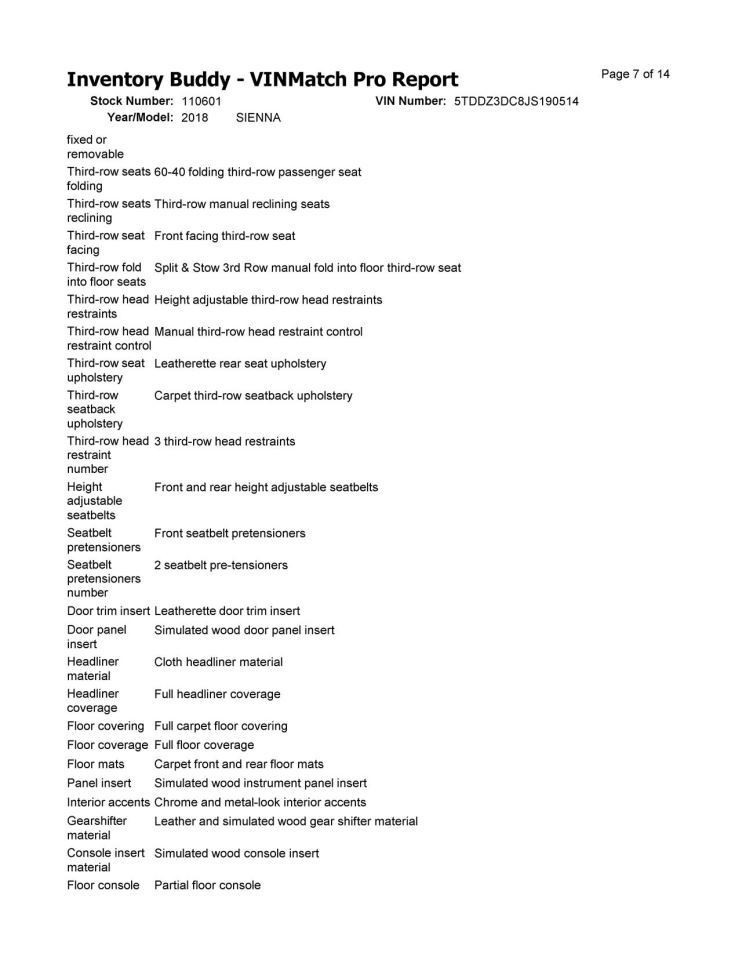Seat Belt Front Bucket Pre-crash System Passenger Fits 18-20 SIENNA 10324688