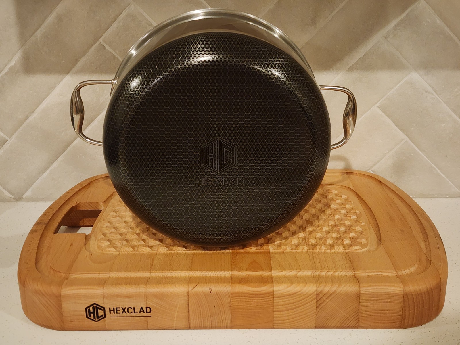 HEXCLAD Non-Stick 8 QUART STOCK POT Pan w/ Glass Lid Cookware 10” - BRAND NEW!