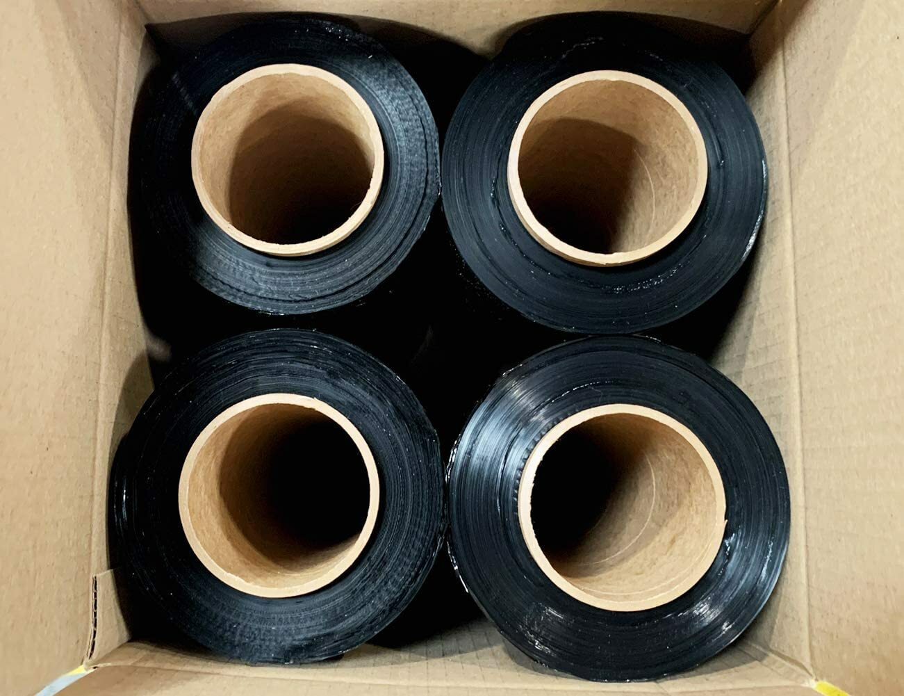 80 GAUGE - 4 Rolls Black Shrink Wrap Stretch Film 18" X 1000' Total 4000 FT