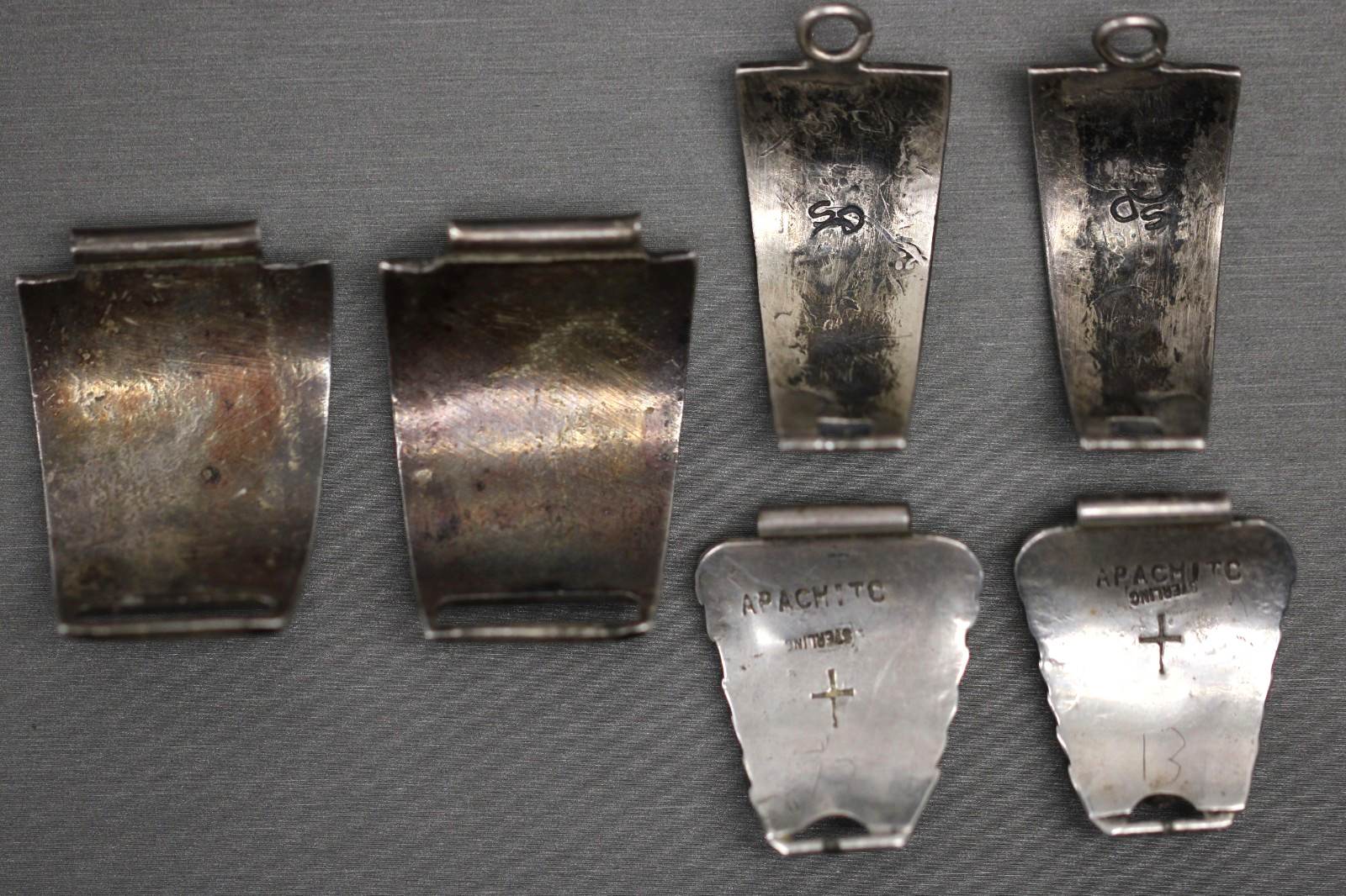 Lot of 3 Pairs Of Southwestern Style Turquoise & Sterling Silver Watch Tips