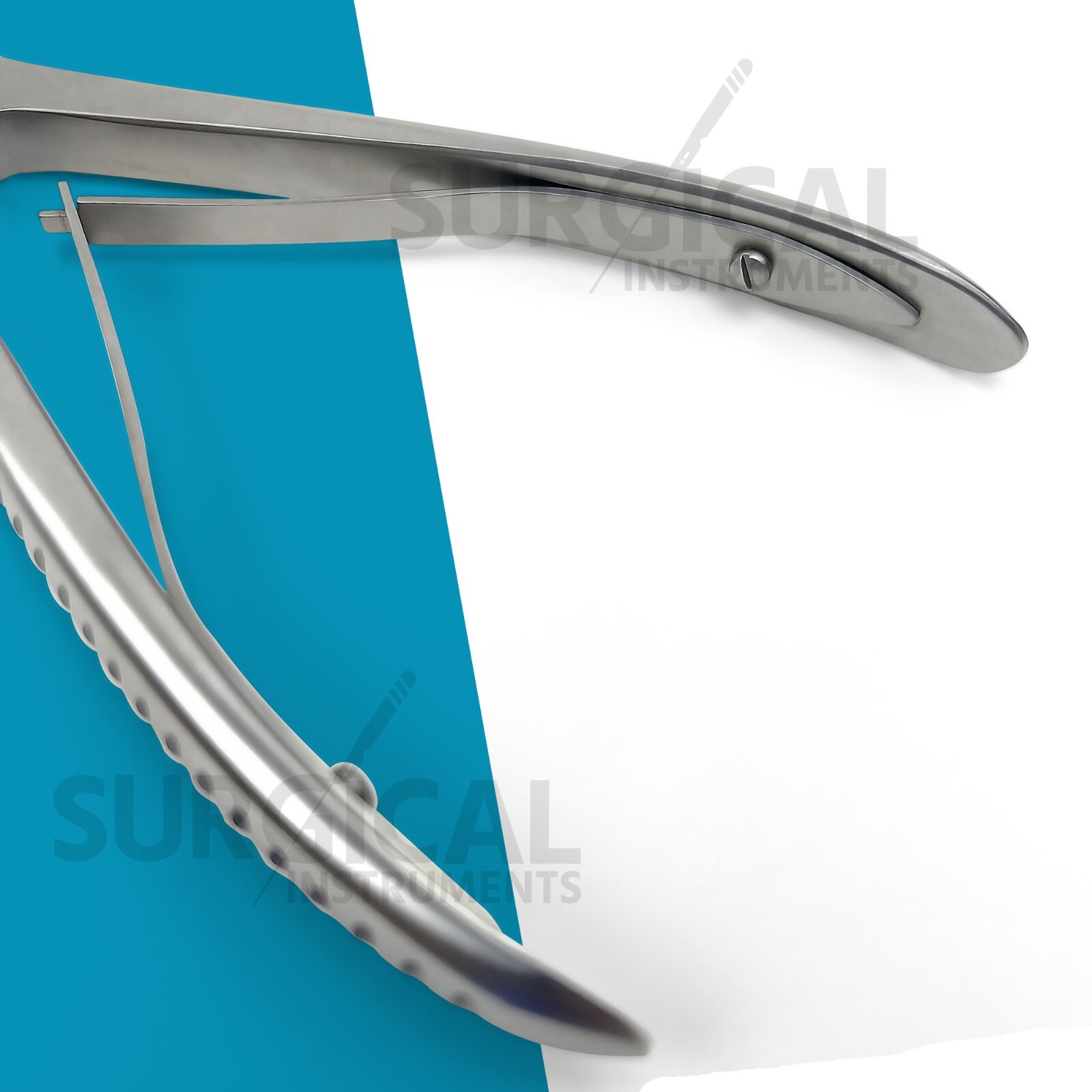 Set of 2 Pcs Ruskin Bone Rongeur 7.50" Straight & Curved 5mm Bite Double Action