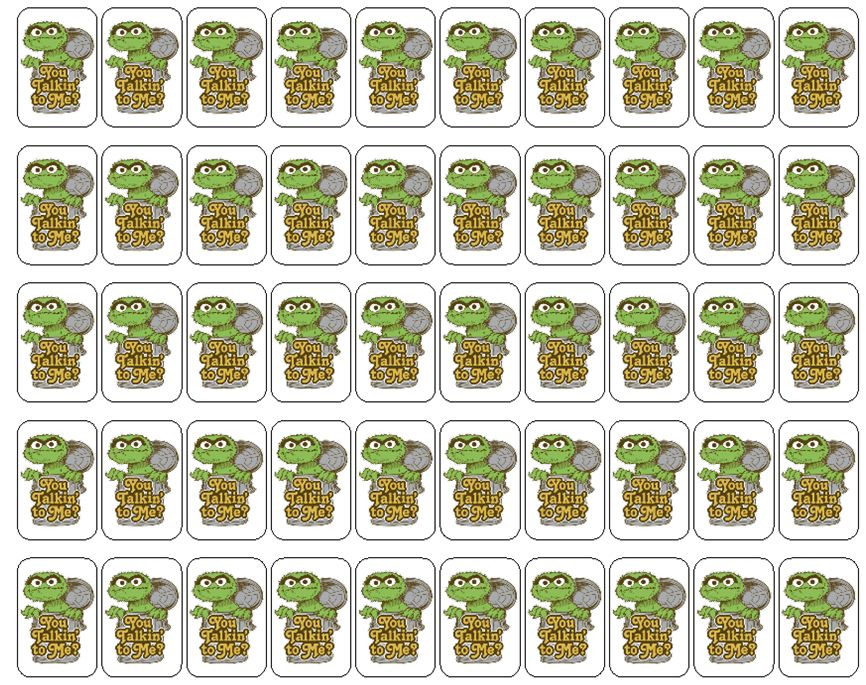 50 Oscar The Grouch You Talkin To Me Envelope Seals Labels Stickers, 1" by 1.5"