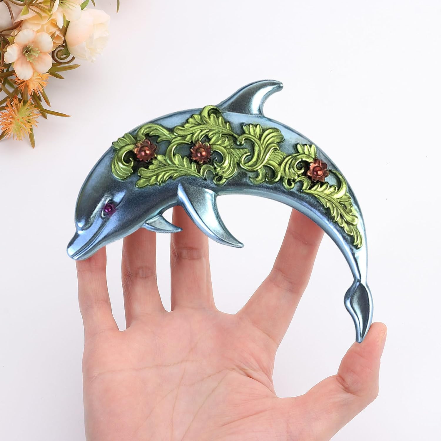 3D Crystal Ocean Animals Silicone Mold Dolphin Resin Mold for Epoxy/Uv Resin Cas