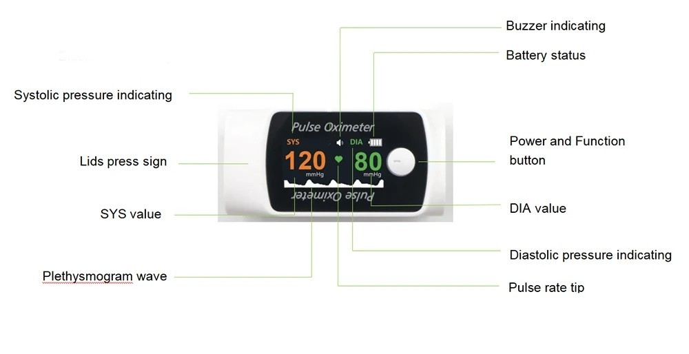 New 2-in-1 smart fingertip pulse oximeter with blood pressure measurement