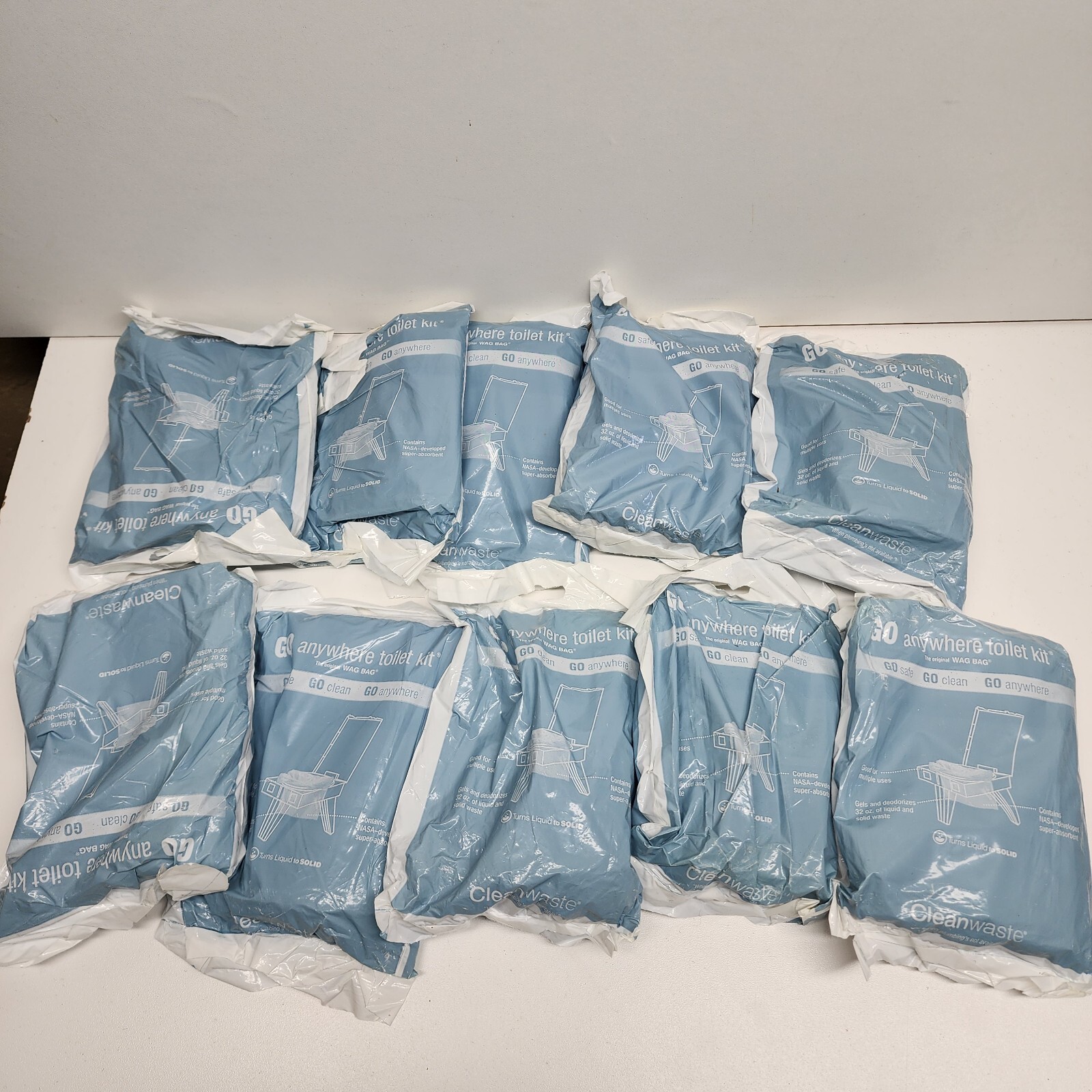 U.S. G.I. GO ANYWHERE SANITARY TOILET KIT BAGS, 10 PACK