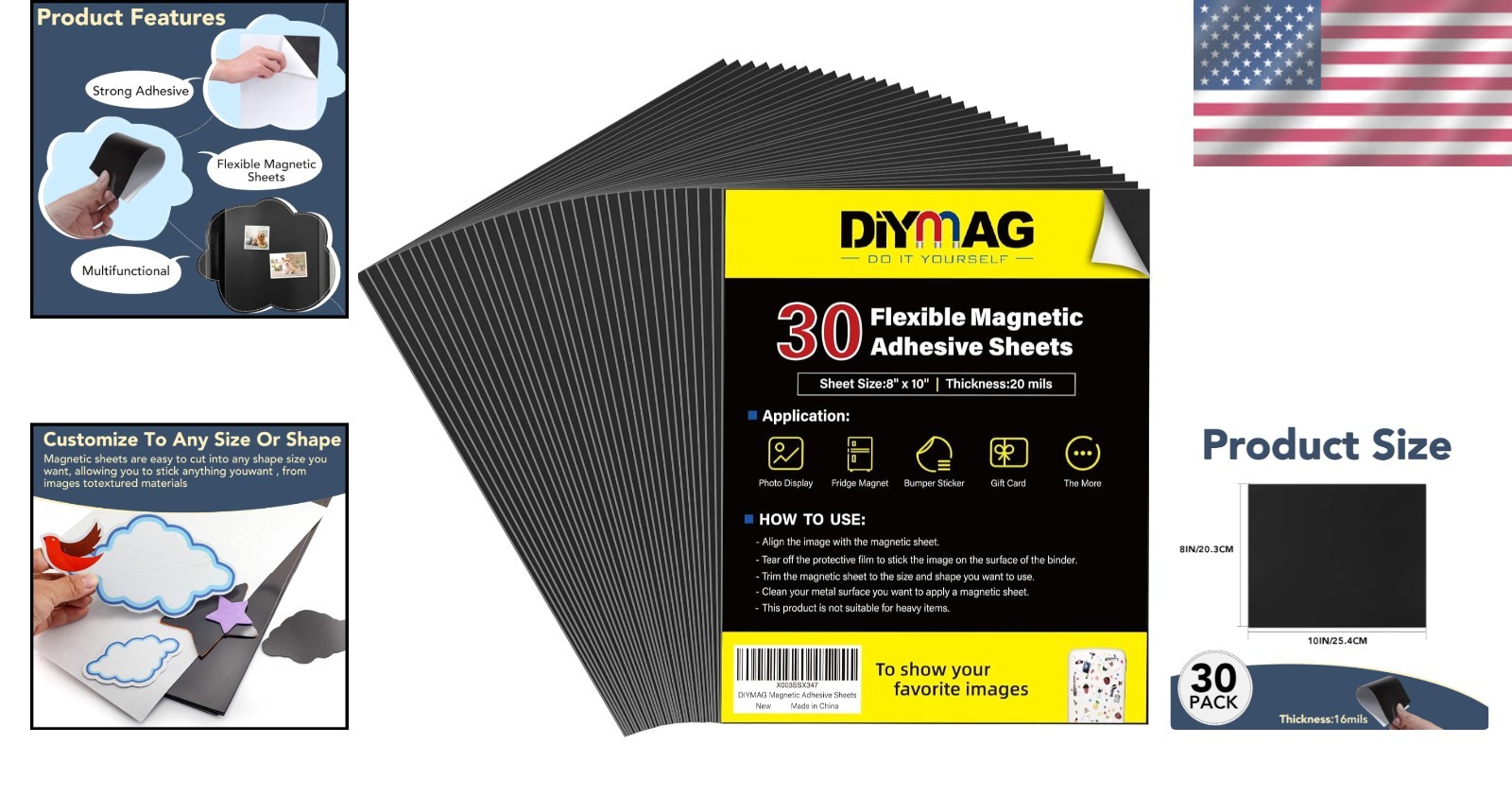 Magnetic Sheets for Photos & Crafts 30-Pack