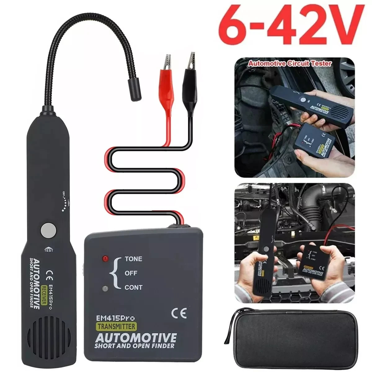 Automotive Circuit Tester Short & Open Finder DC 6-42V Car Wire Tracker Tool