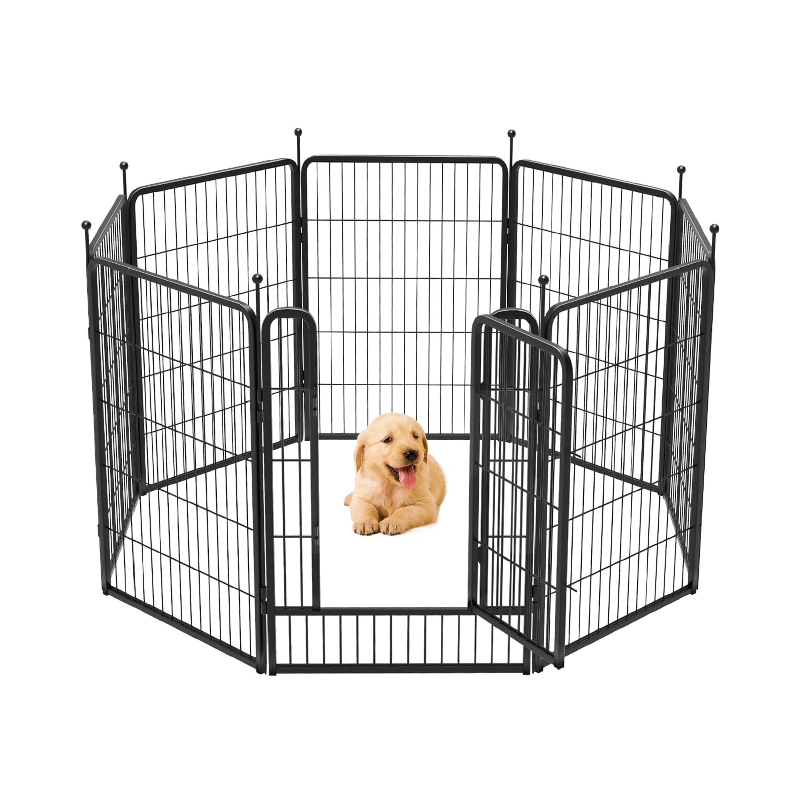 Dog Playpen 40" Height 8 Panels Indoor/Outdoor Heavy Duty Metal Pet Exercise Pen