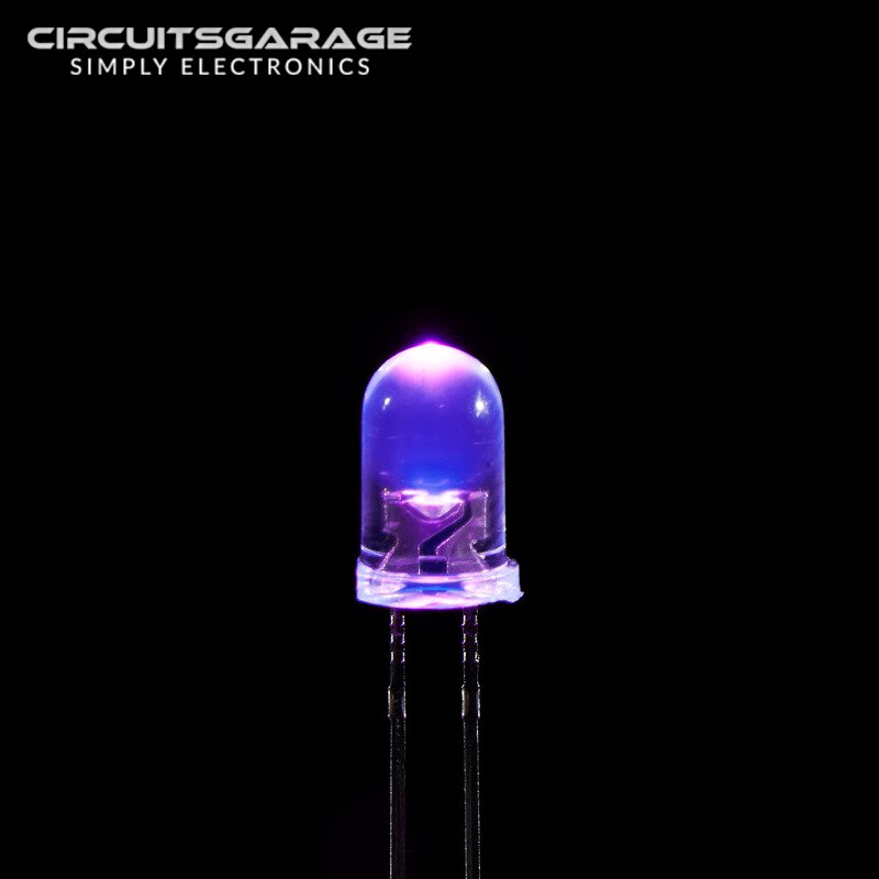 50 X 5mm Ultra Bright Water Clear Ultraviolet UV LED Light Emitting Diode Bulb