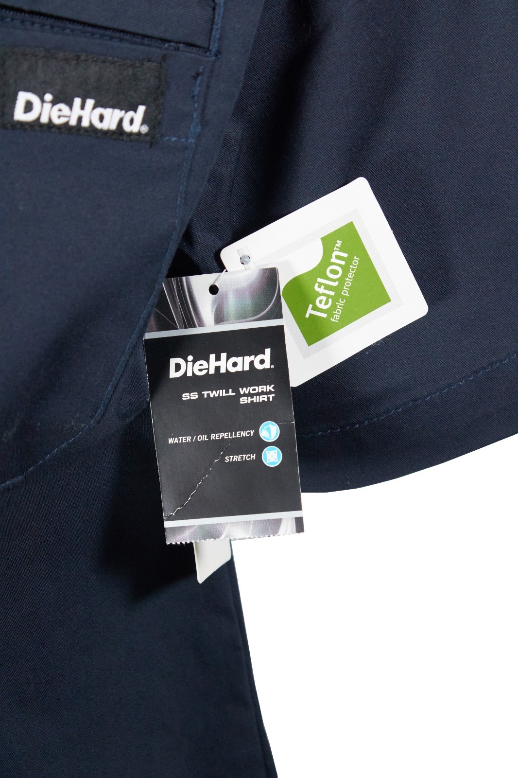 DieHard Men's Work Twill Short Sleeve Shirt Black Navy Grey