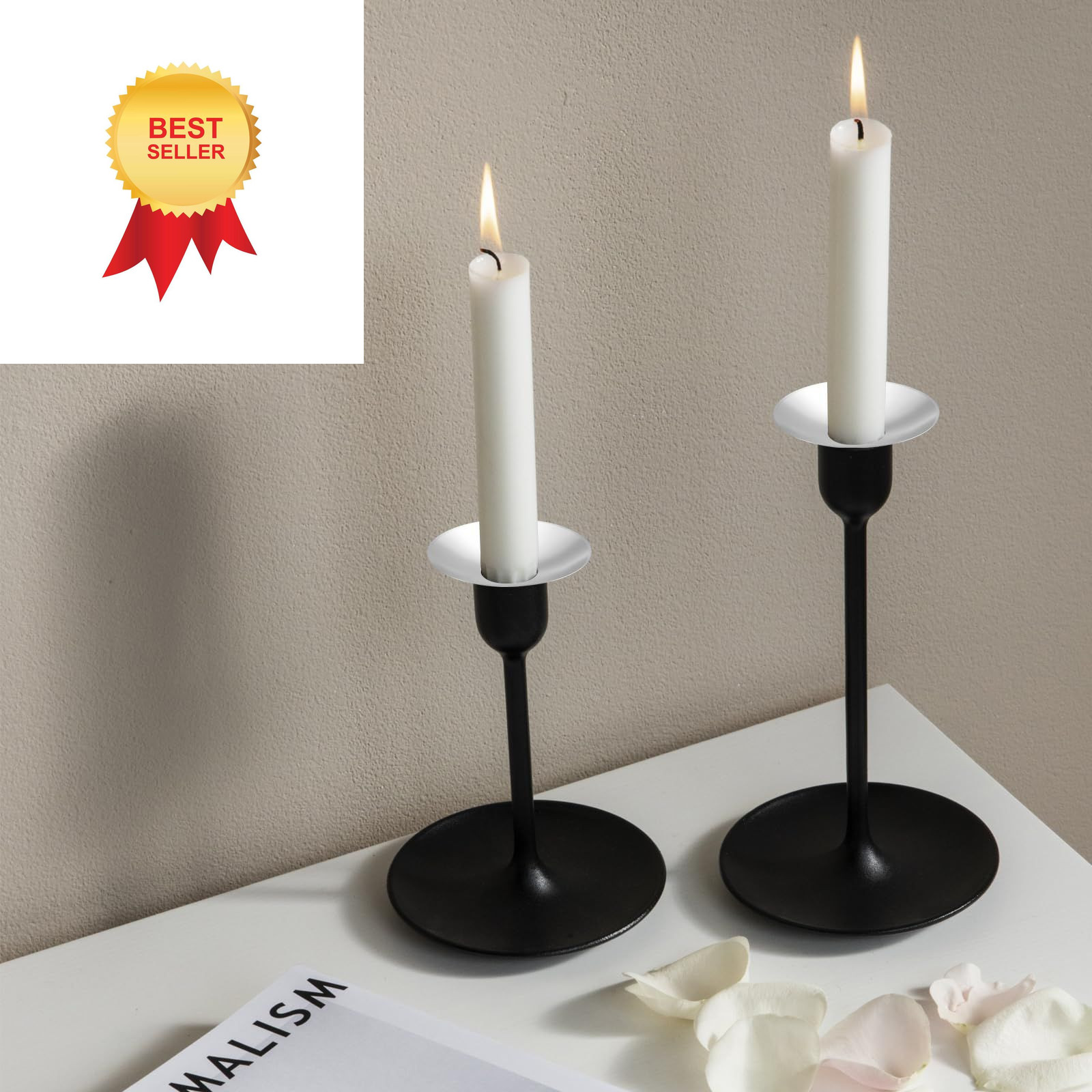 12 Pieces Metal Silver Candle Bobeches Round Drip Guards Taper