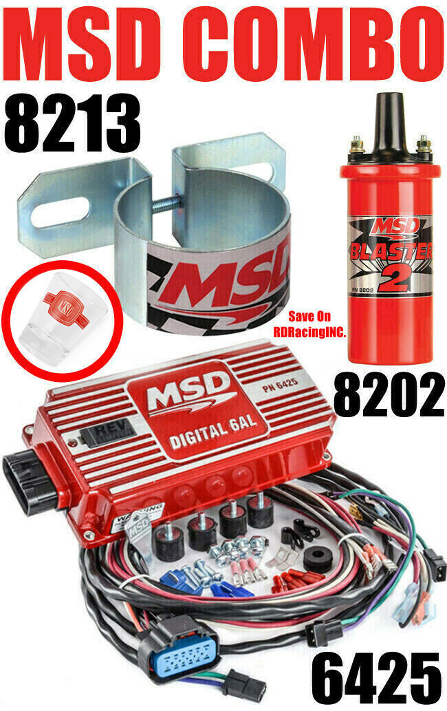 MSD 6AL Ignition Kit Digital Box 6425 Blaster 2 Coil 8202 Bracket 8213 free ship