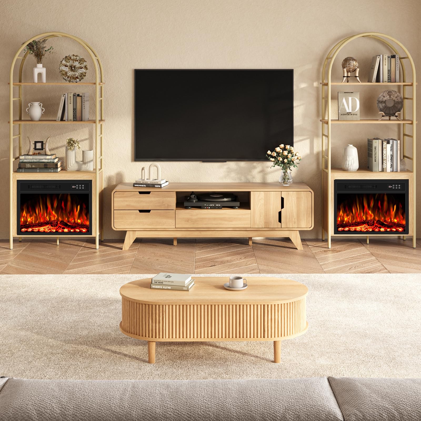 63" TV Stand, Mid Century Modern TV Stands for TVs up to 70 inch