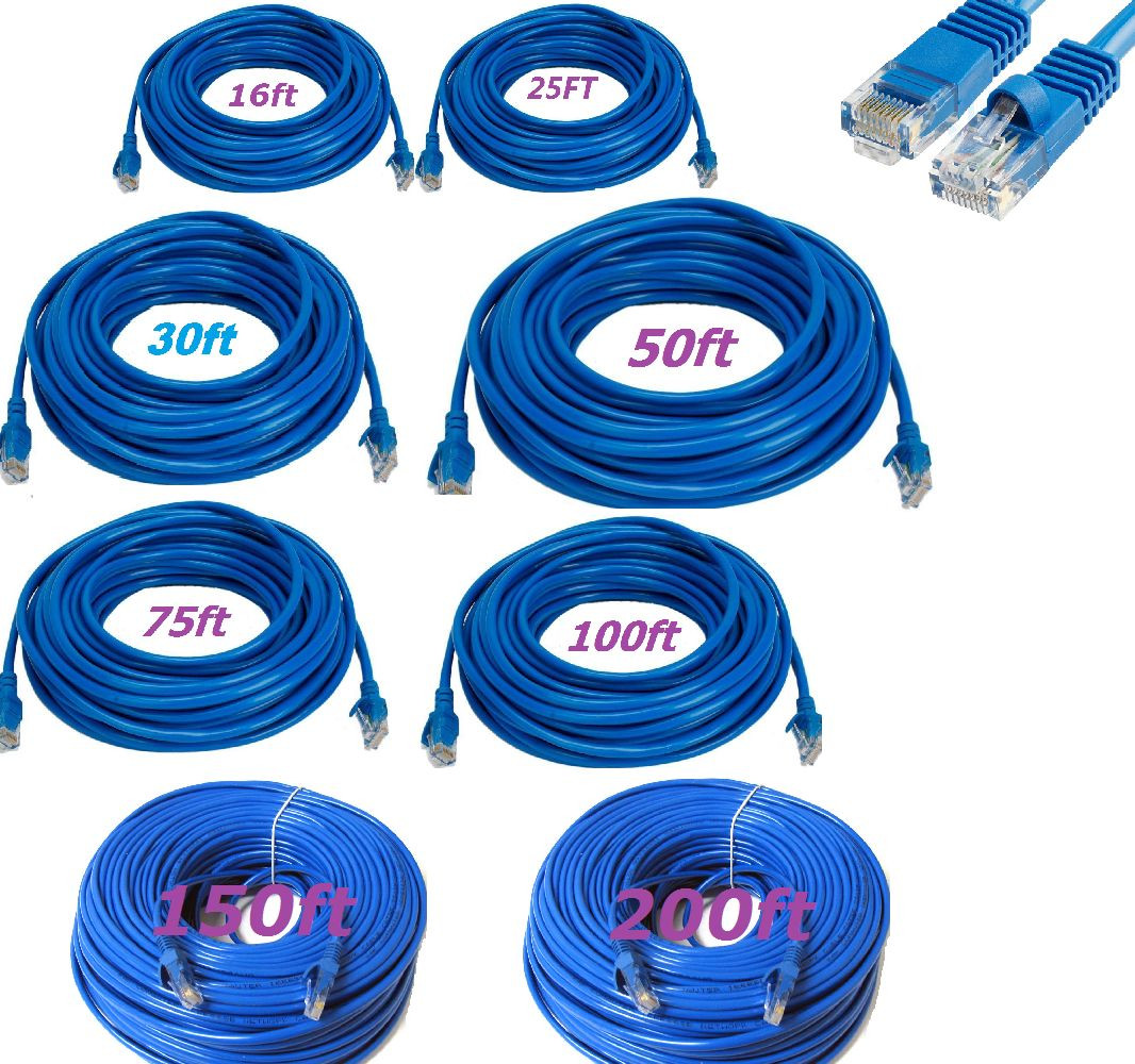 CAT5 CAT5 RJ45 Ethernet LAN Network Patch Cable For PS XBox Internet Router Blue