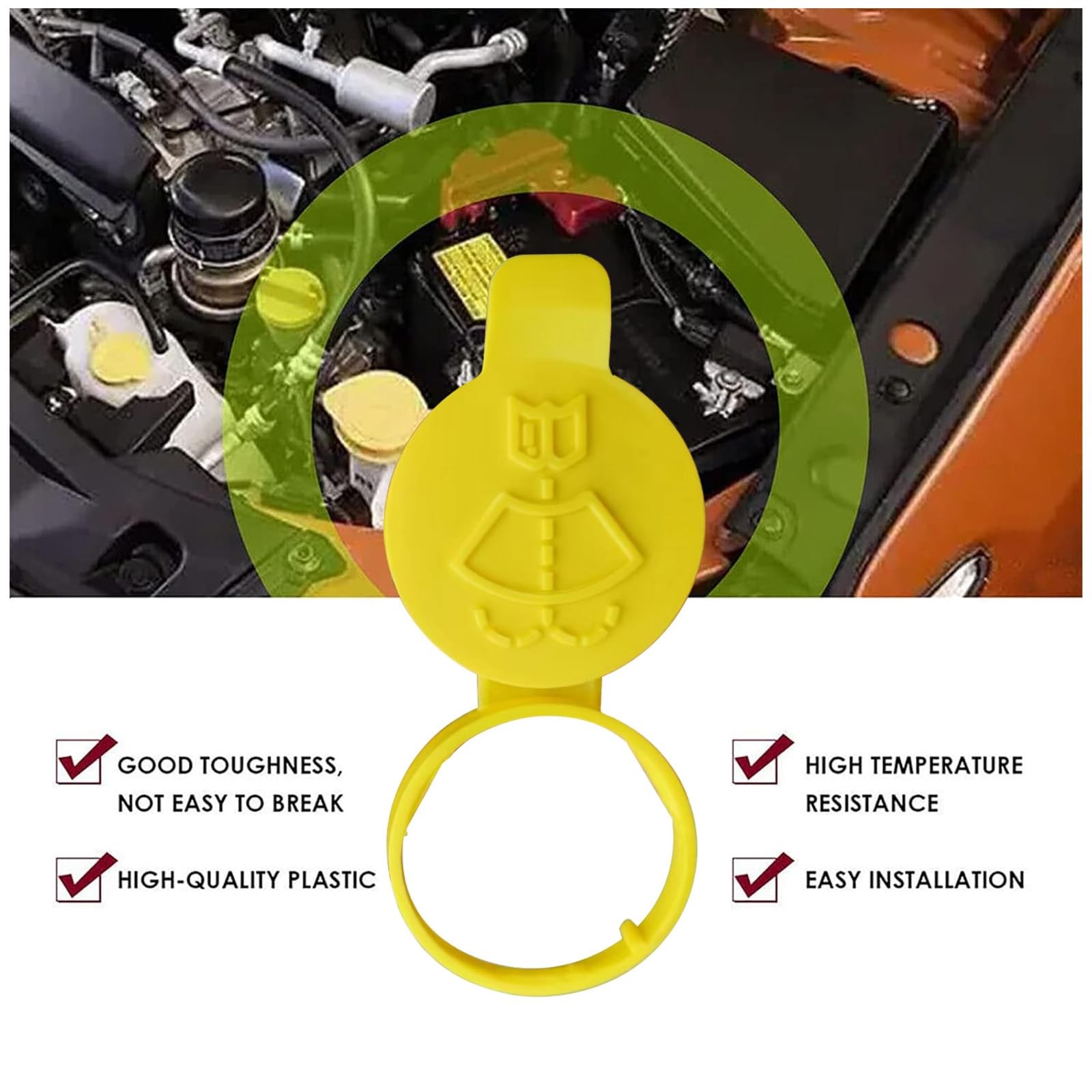 Nudhfgauiyt Windshield Wiper Washer Fluid Reservoir Tank Bottle 1PCS, yellow