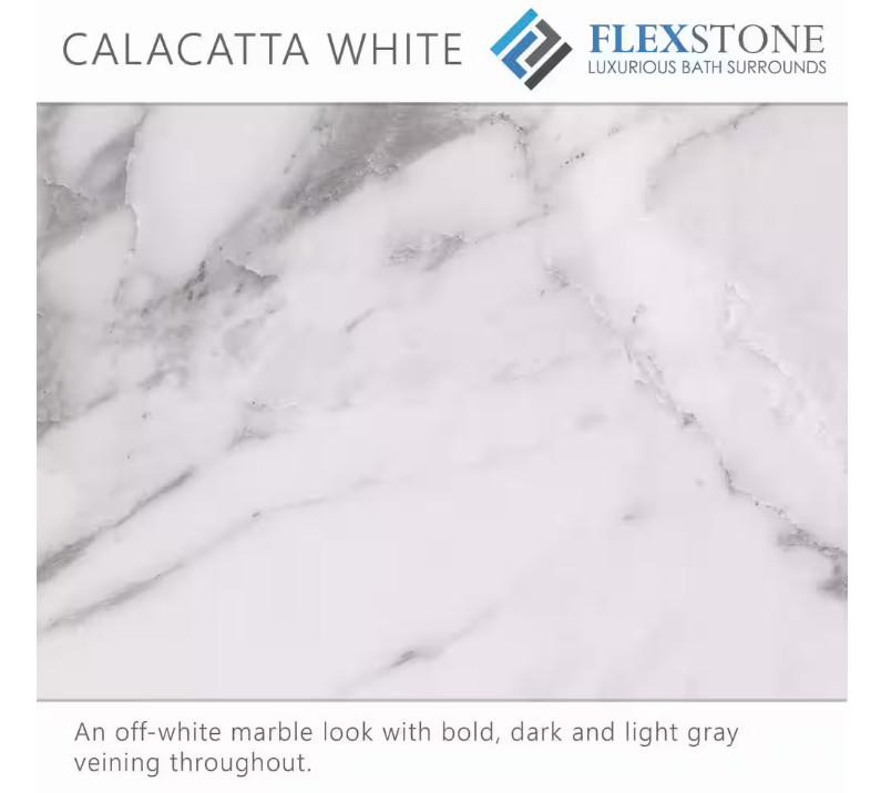 FlexStone 17 in. x 17 in. Square Recessed Shampoo Caddy in Calcutta White