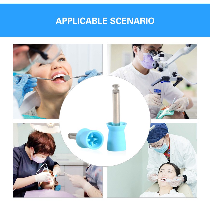 100-1000*Dental Rubber Prophy Tooth Teeth Polish Polishing Cups Latch Type Blue