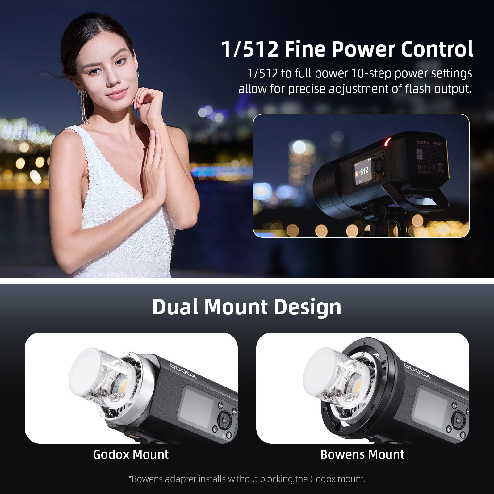 GODOX AD400ProII 400Ws Outdoor Flash Strobe 2.4G TTL 1/8000 HSS Modeling Lamp