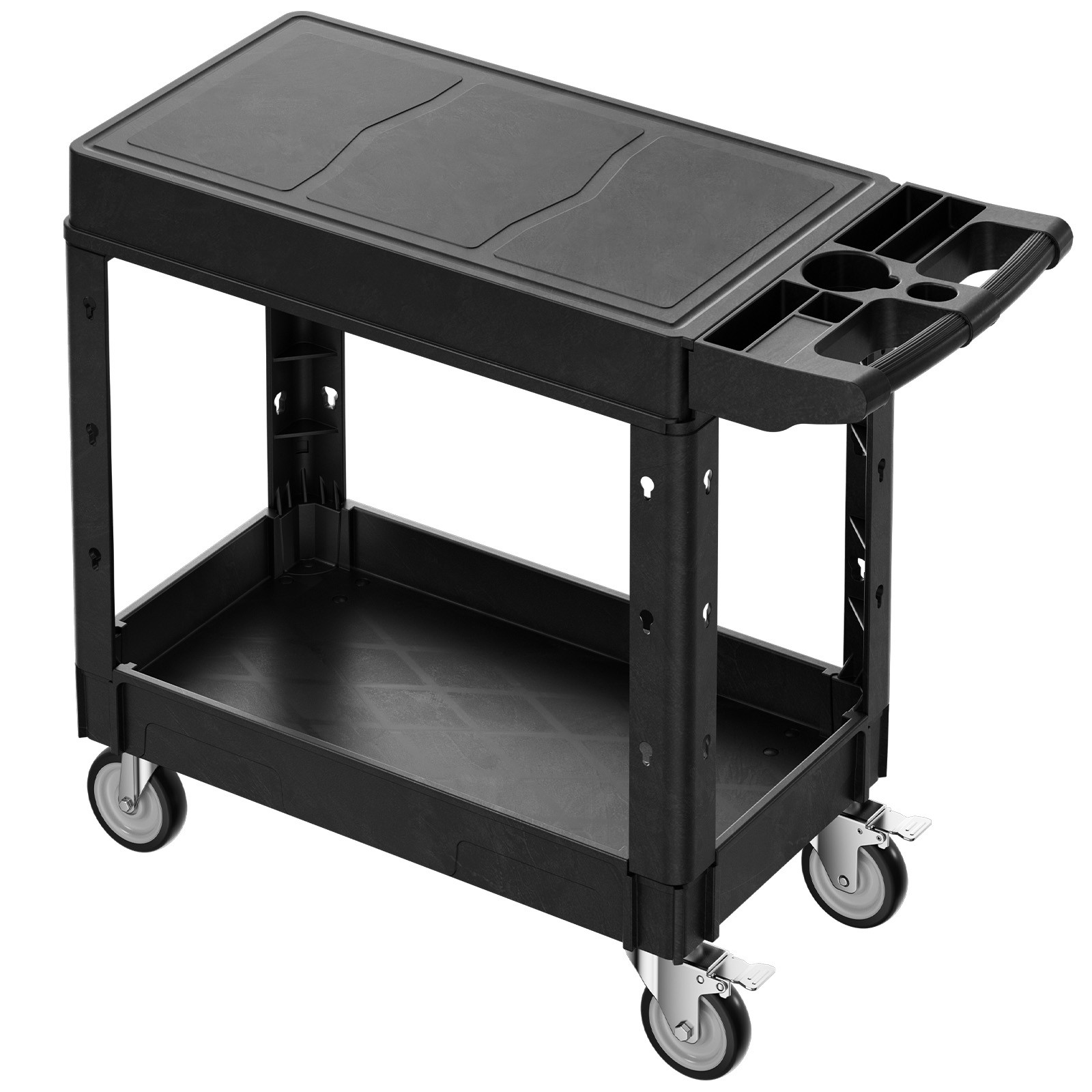 2-shelf Utility Cart 550 lbs 31.3 x 17.7-inch Service Cart with Wheels
