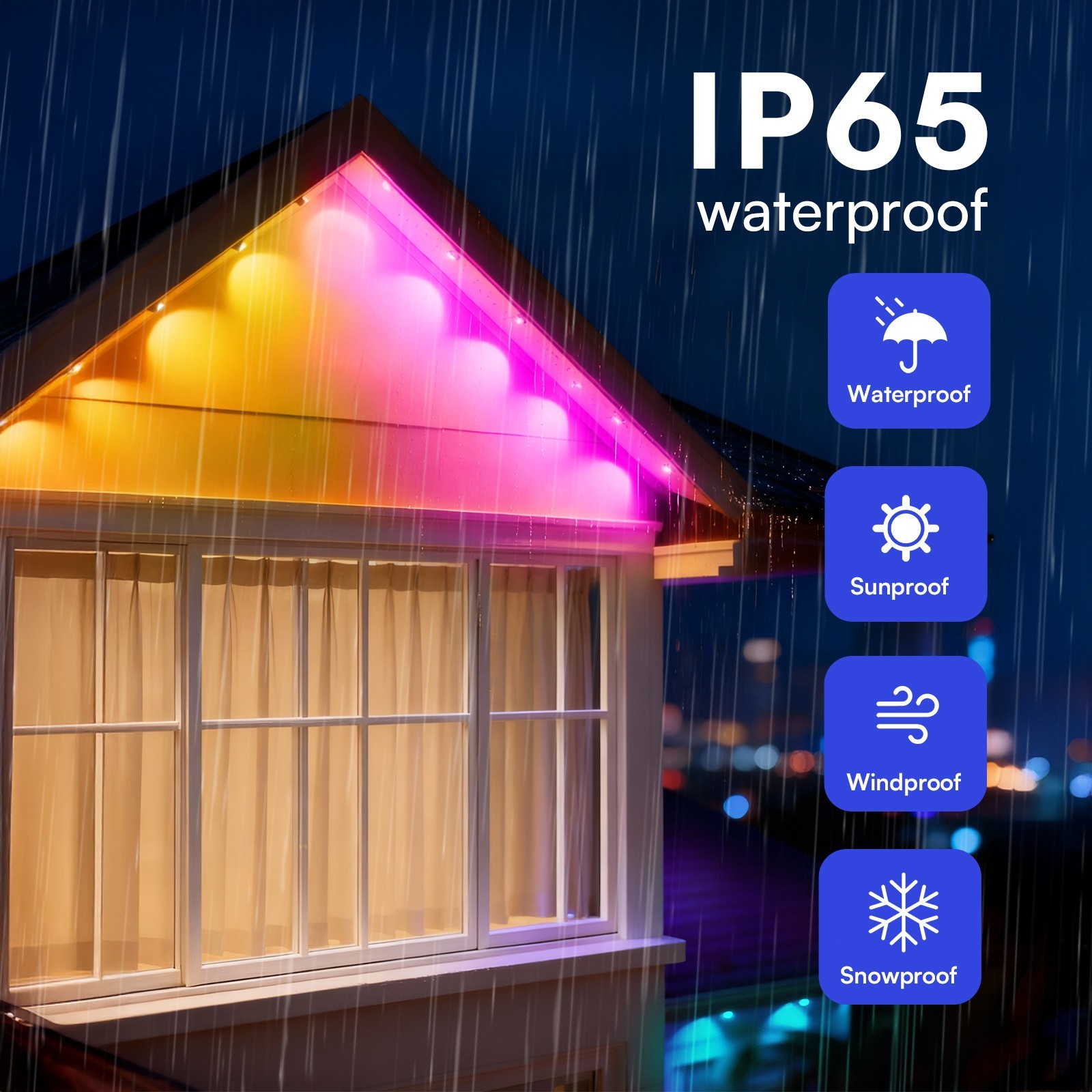 200Ft Permanent Outdoor Lights for House, App & Remote Control, RGB Smart Eaves