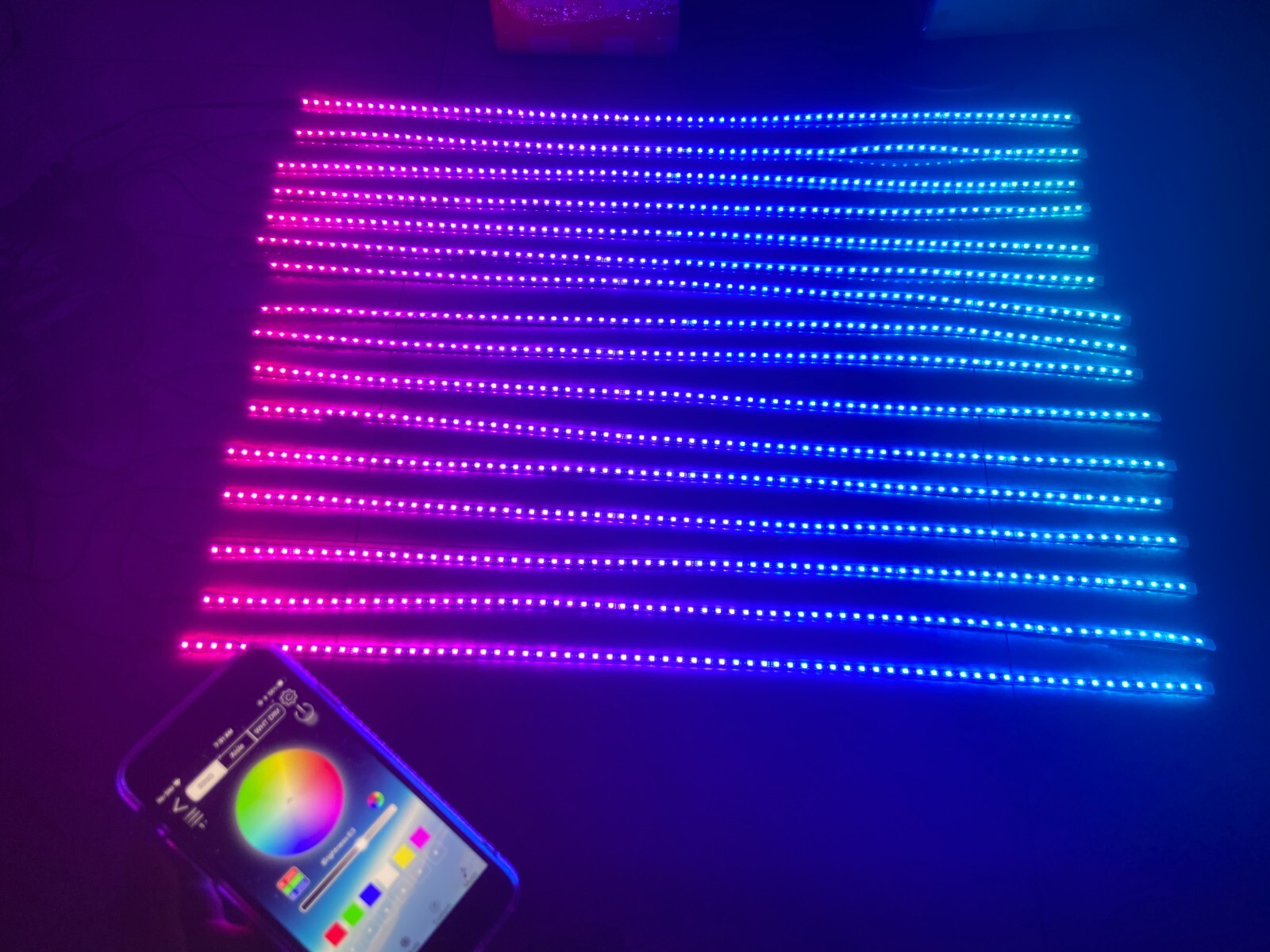 4FT 48" x16PCS APP+Remote CHASING Flow LED IP68 Polaris Slingshot Strips Lights