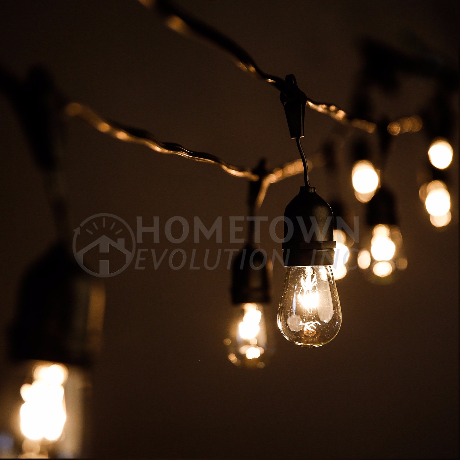 E26 Commercial Outdoor Bistro Patio String Lights with Suspender S14 Light Bulbs