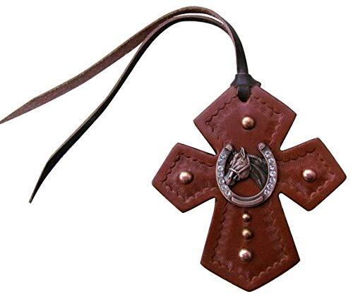 Showman Leather Tie-On Cross w/ Horseshoe Concho