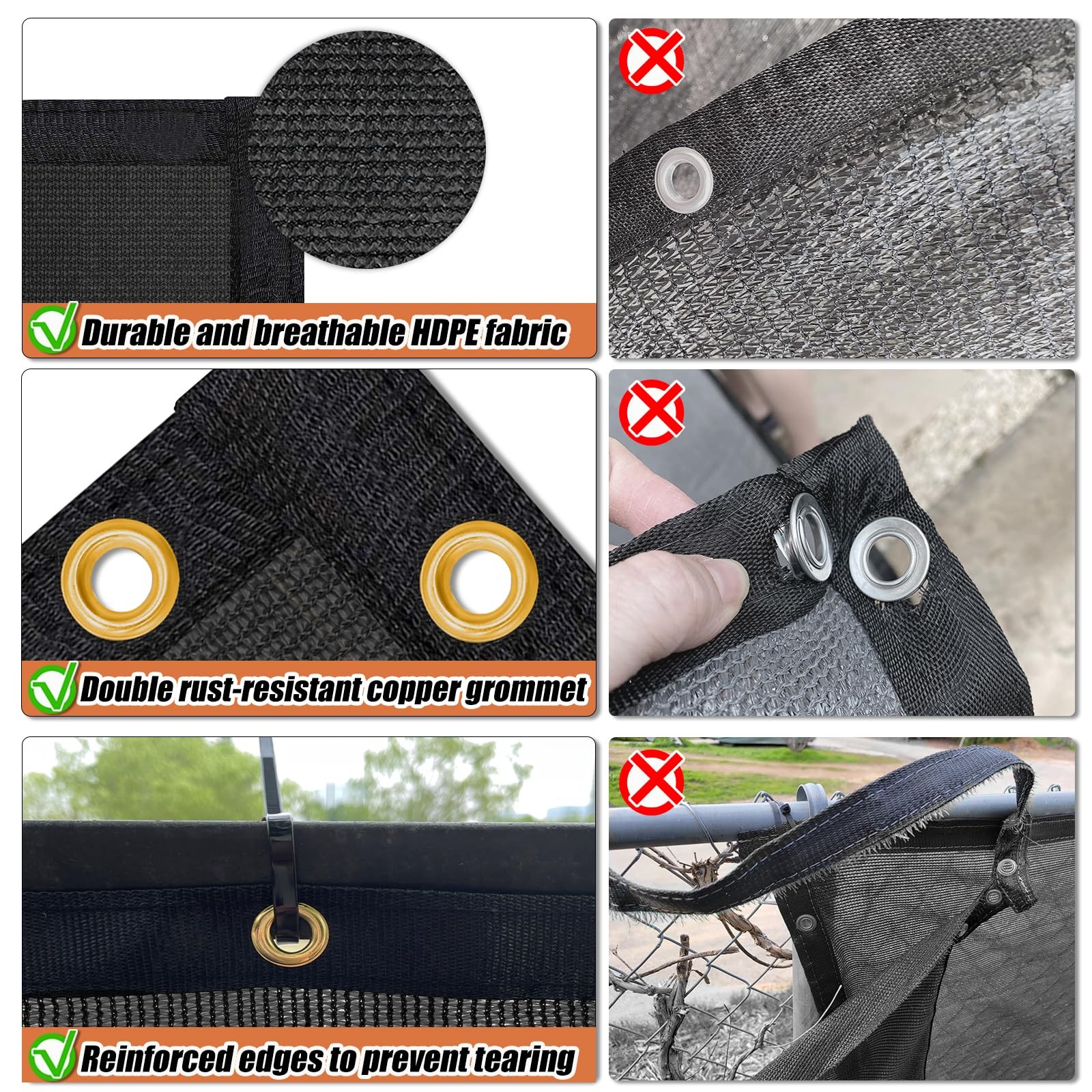 8ft x 50ft Privacy Screen Fence, 90% Blockage Heavy Duty 175 GSM Fencing Mesh...