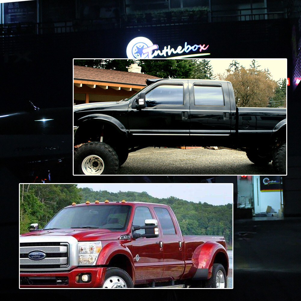 For 08-16 Ford F250 F350 F450 F550 Super Duty Clear White LED Side Mirror Lights