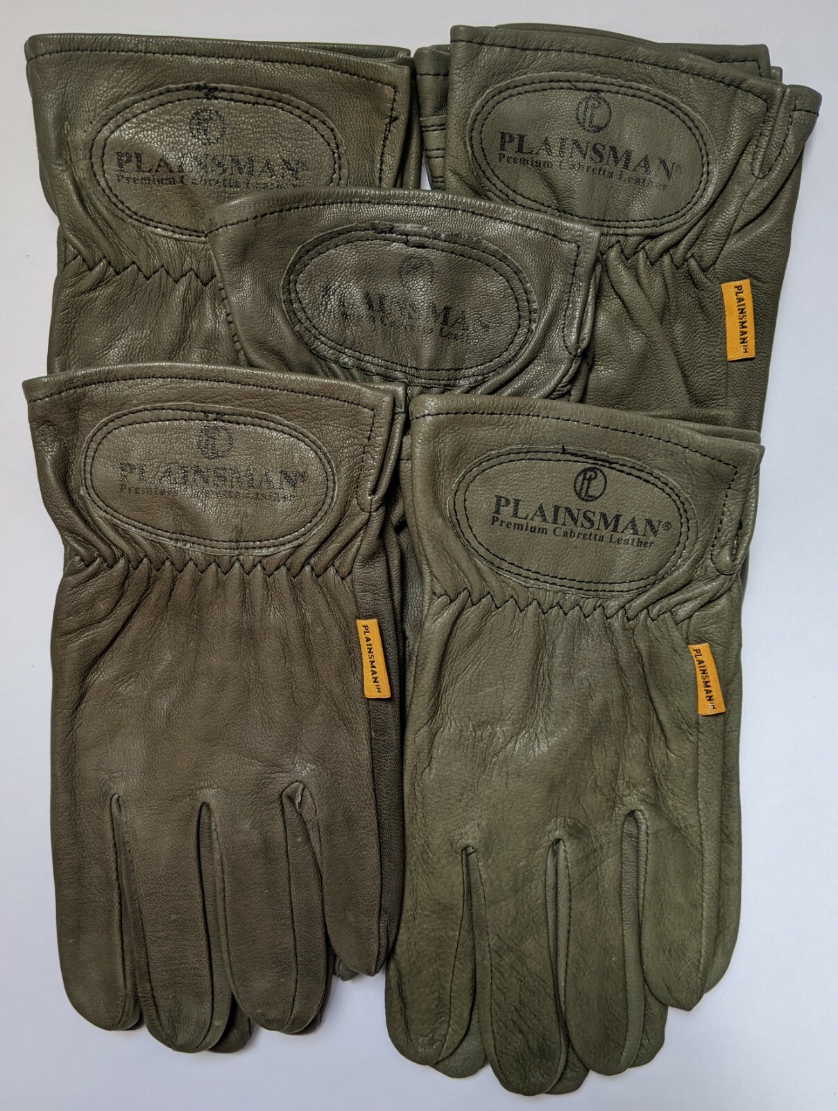 5 Pair PLAINSMAN Premium Cabretta Goatskin Leather Gloves New DISCONTINUED