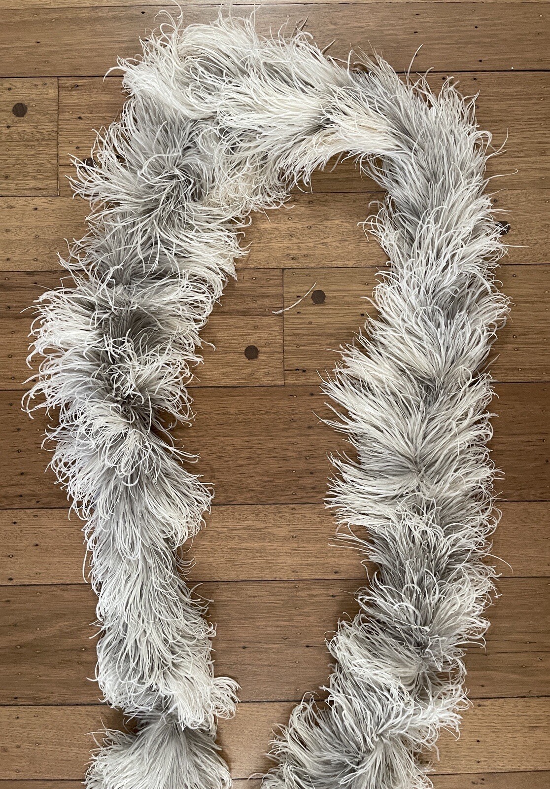 Antique 105” Ostrich Feather Neck Boa Scarf Wrap Edwardian Era Womens French