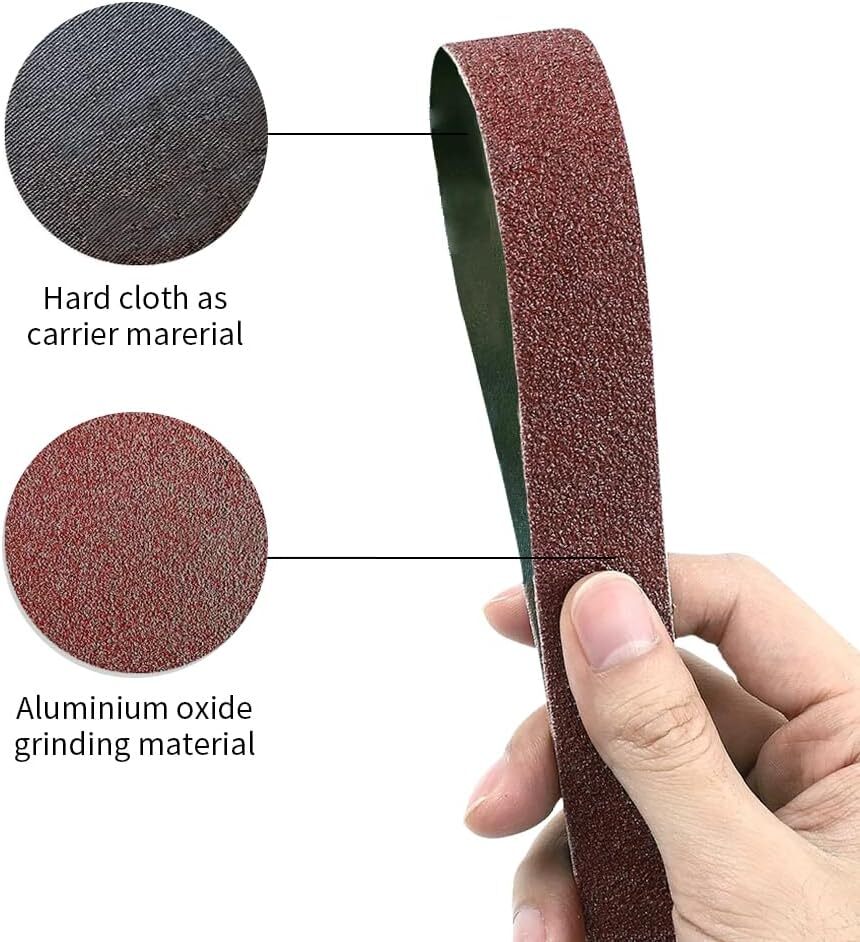 48 Pcs 3/8 X 13 Inch Sanding Belts, Aluminum Oxide Abrasive File Belts for 3/8 I