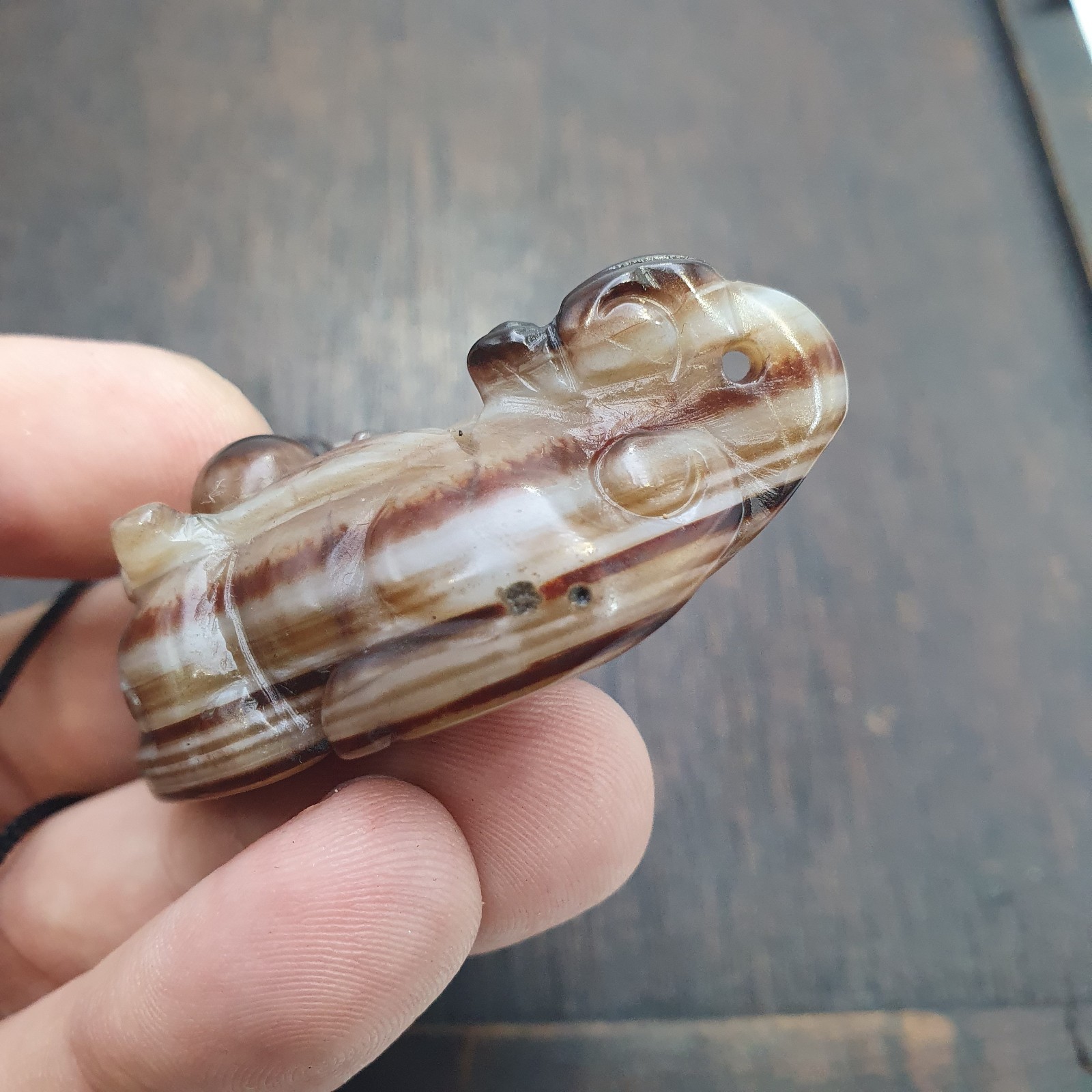 tibetan carving agate eyes stone bead amulet