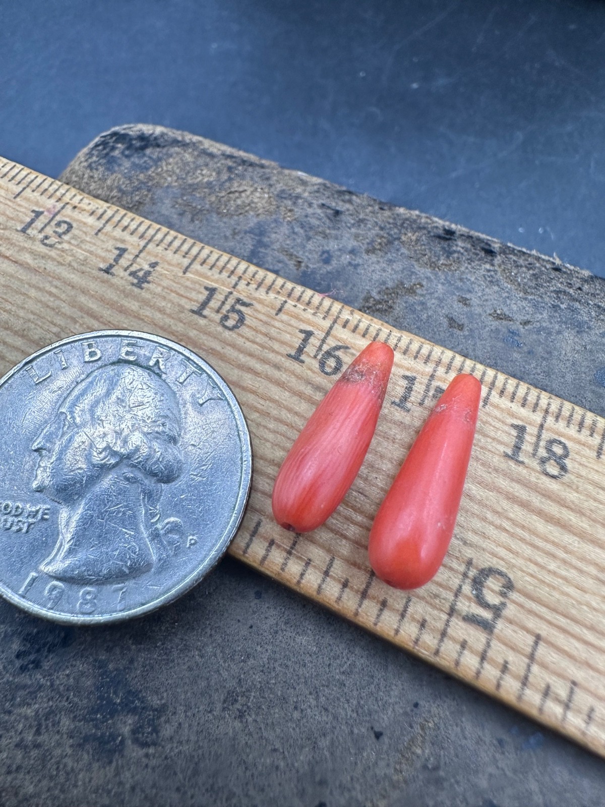 ANTIQUE UNDYED BEAD CORAL Vintage Mediterranean NATURAL Tibet momo Japan salmon